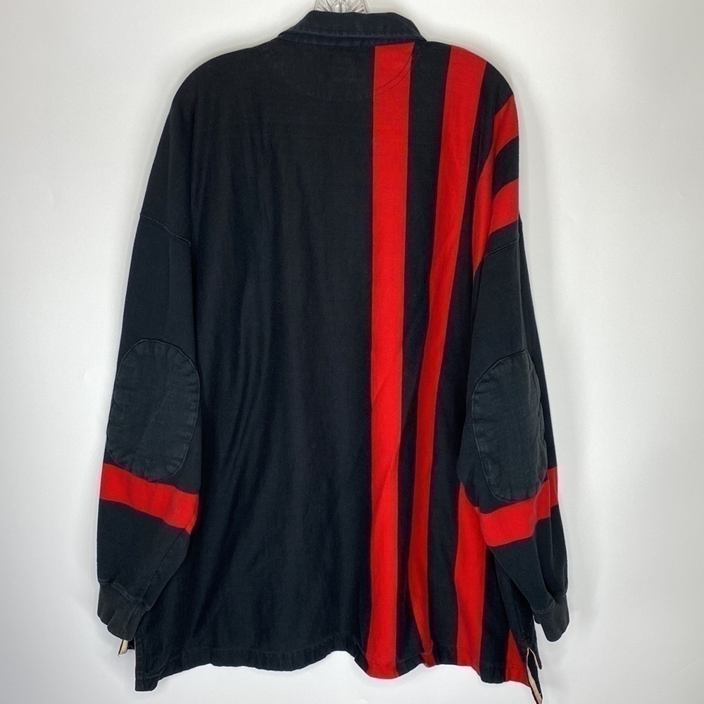 Vintage Field Gear Black Red Long Sleeve Polo Shirt 2X Korea - Picture 2 of 6